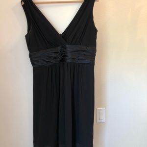 V neck black dress